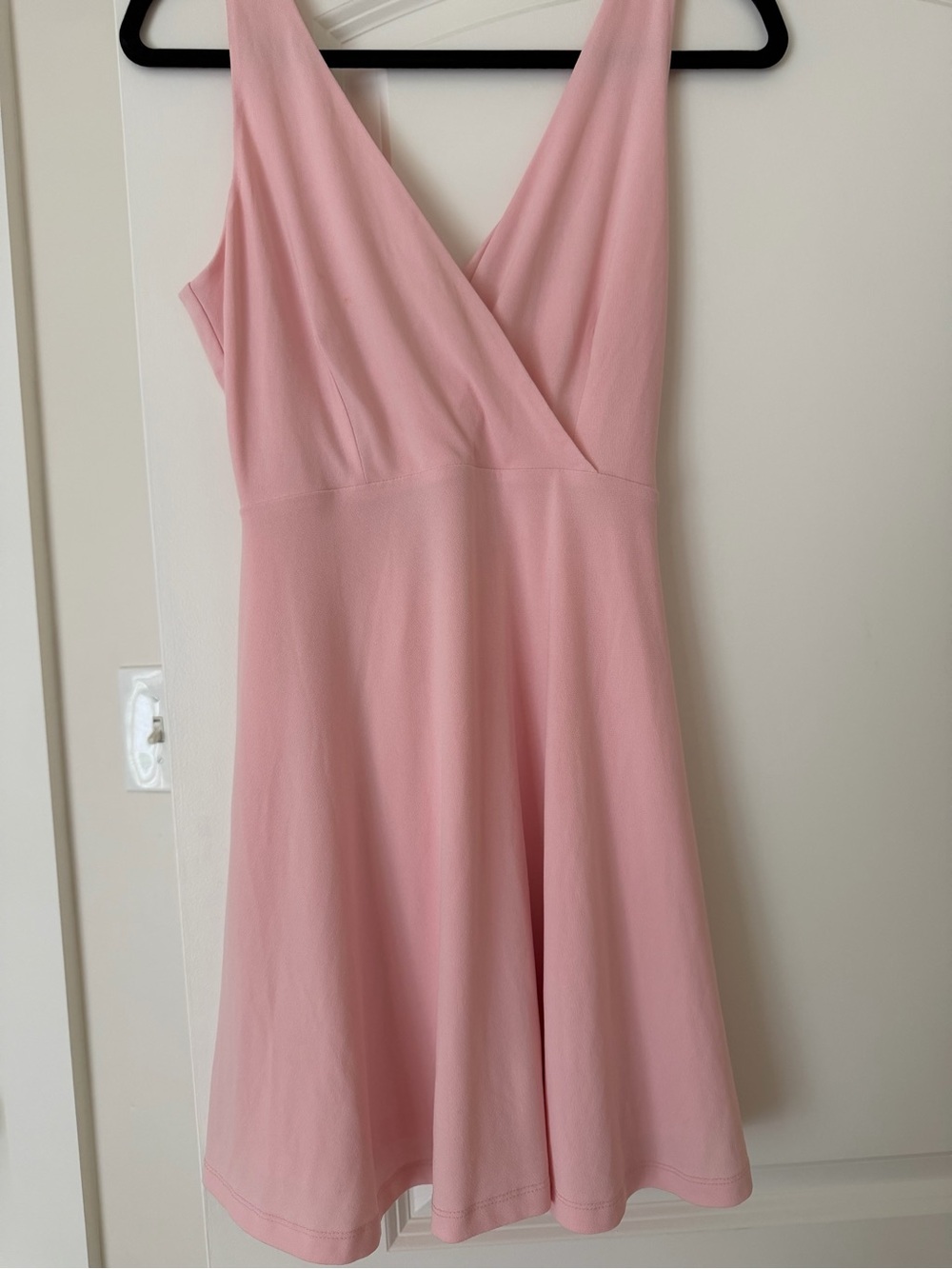 Sleeveless Pink V-Neck Midi Dress